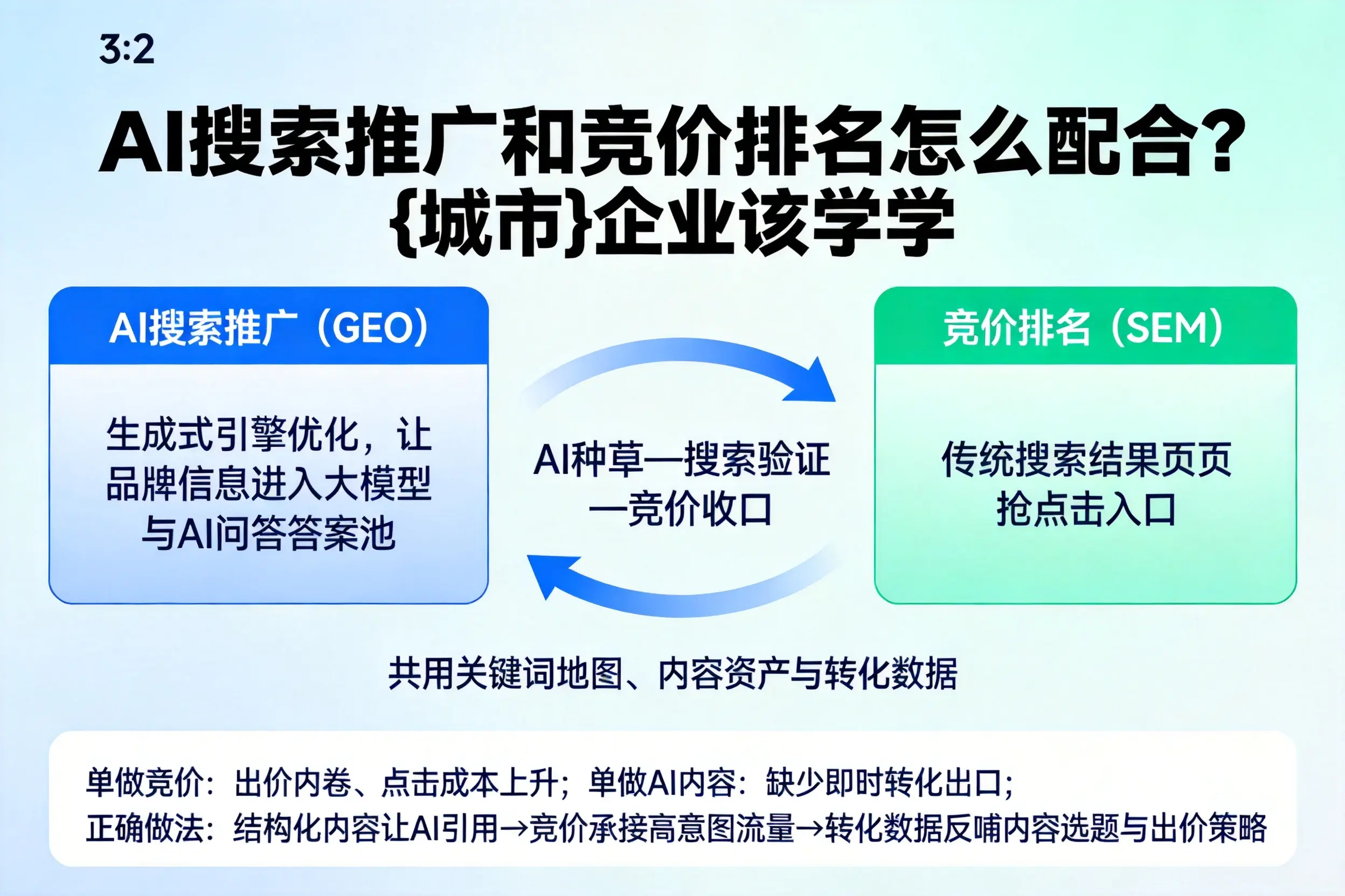 AI搜索推广和竞价排名怎么配合？新疆企业该学学