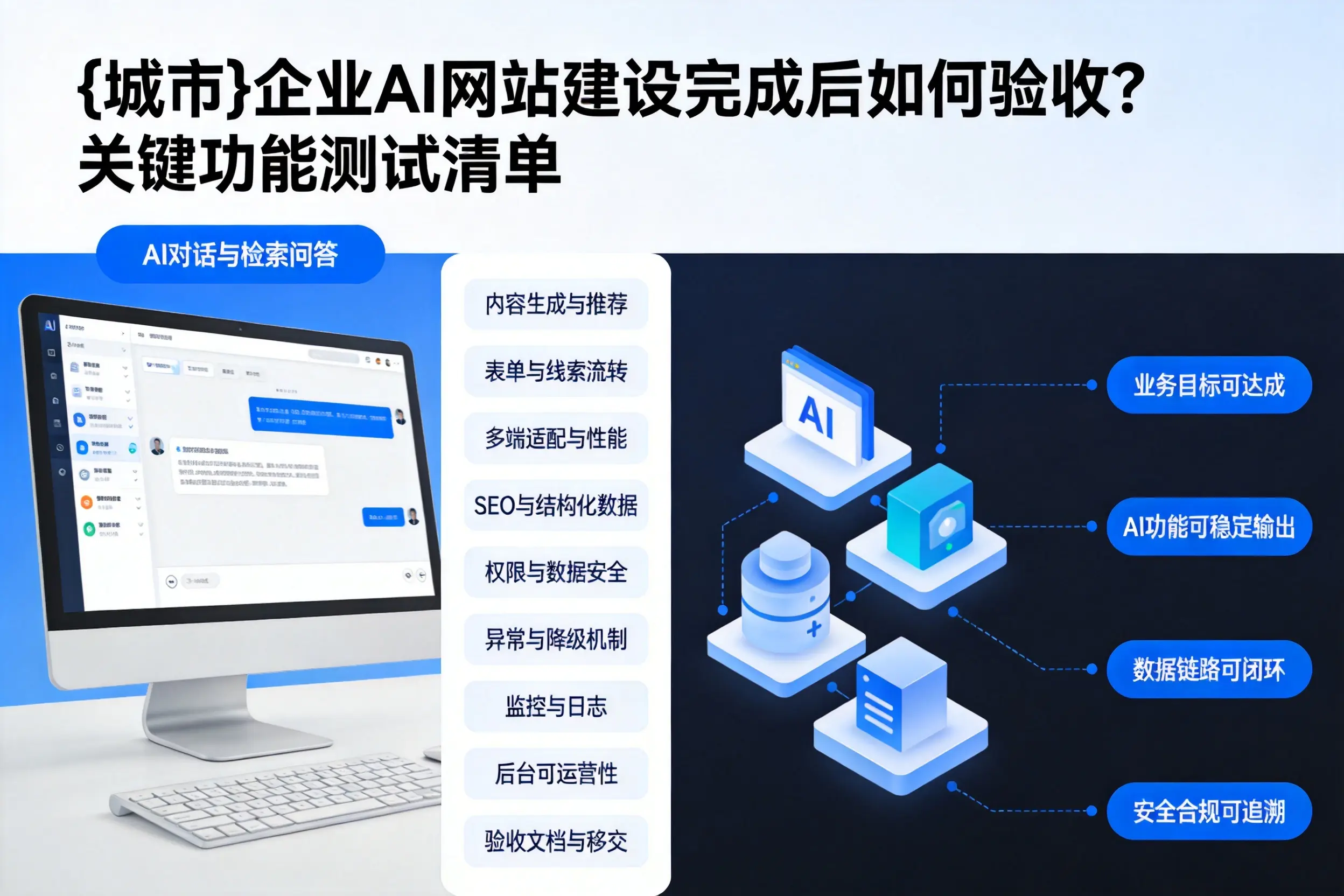 新疆企业AI网站建设完成后如何验收？关键功能测试清单