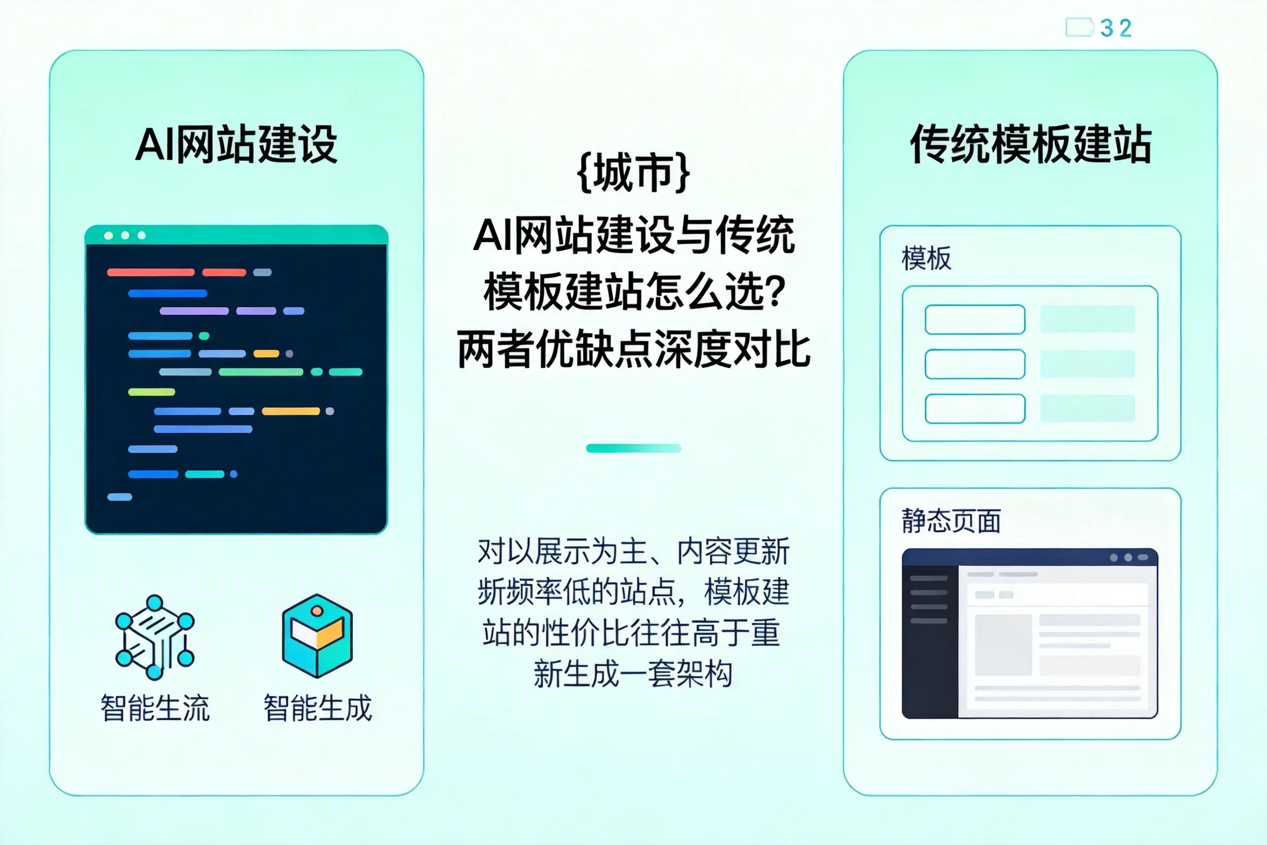 新疆AI网站建设与传统模板建站怎么选?两者优缺点深度对比