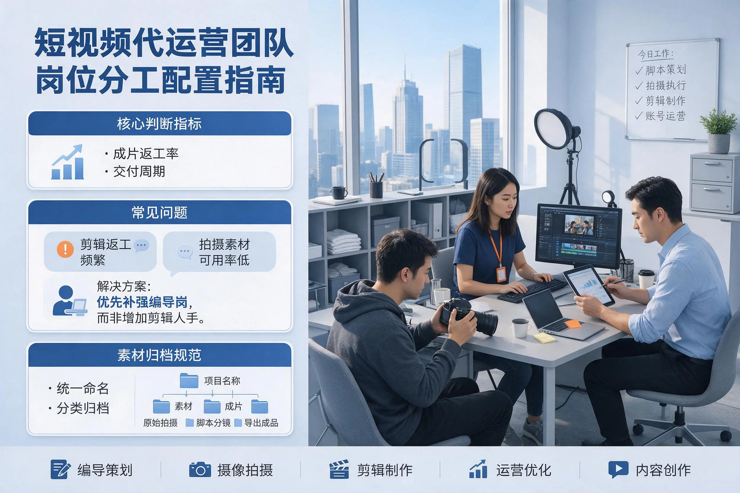 短视频代运营团队如何配置?新疆企业岗位分工科普说明