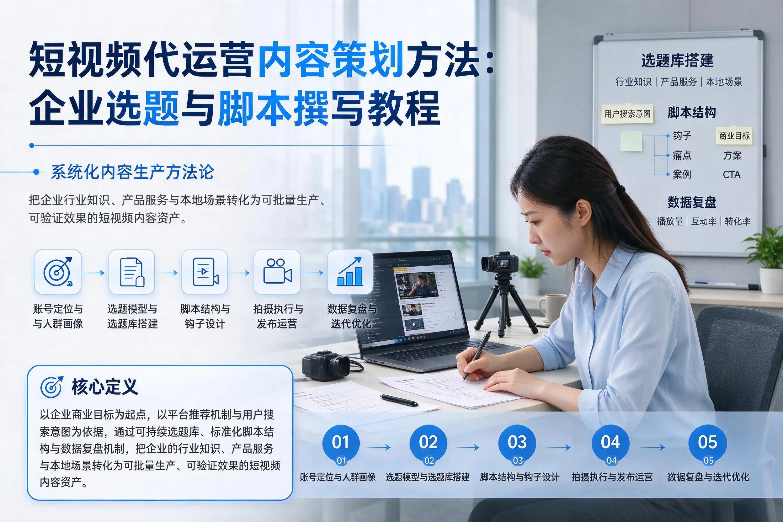 短视频代运营内容策划方法：新疆企业选题与脚本撰写教程