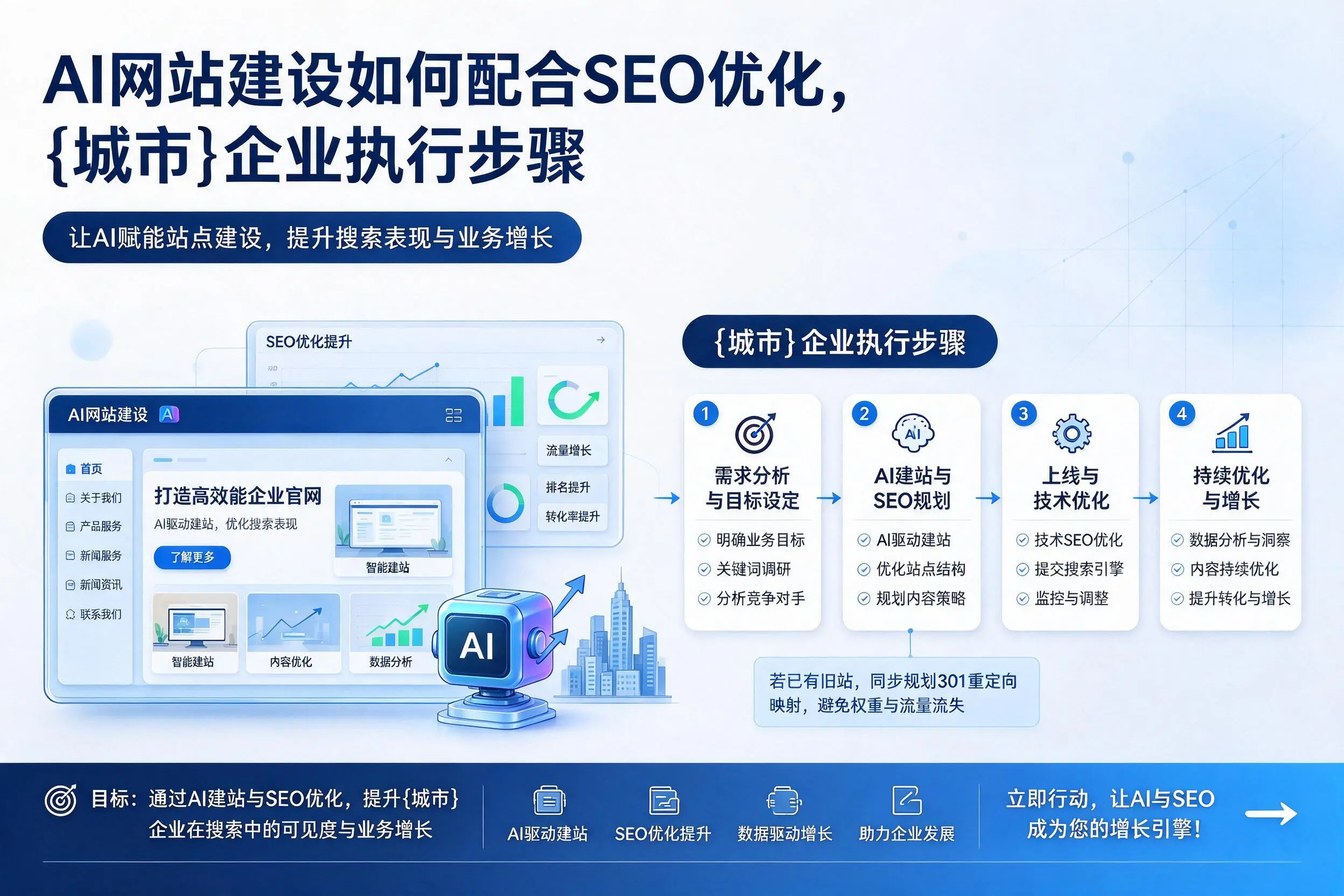 AI网站建设如何配合SEO优化，新疆企业执行步骤