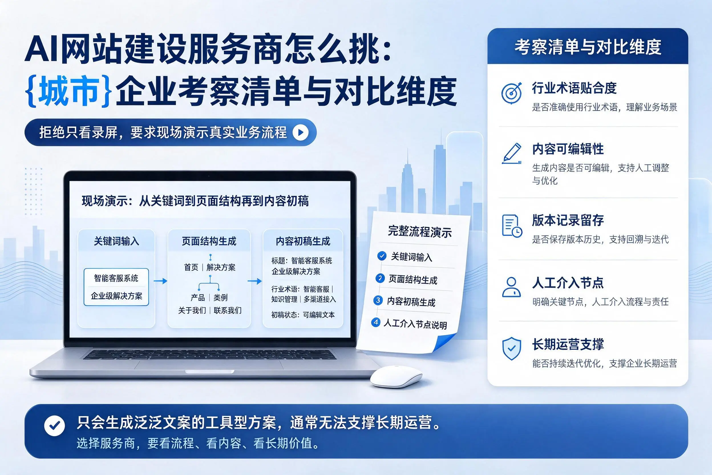 AI网站建设服务商怎么挑:新疆企业考察清单与对比维度