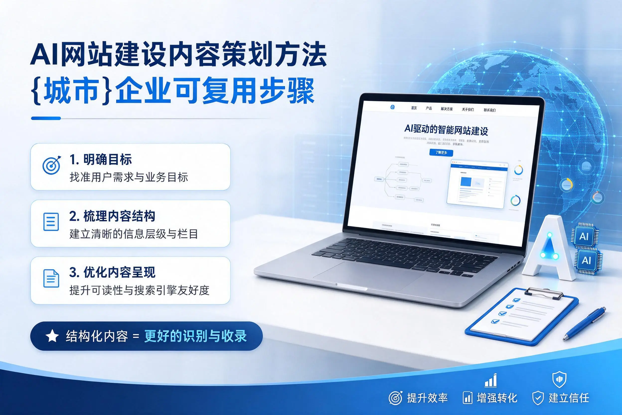 AI网站建设内容策划方法，新疆企业可复用步骤